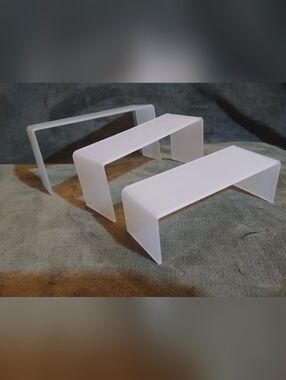 Set of 3 White Display Risers